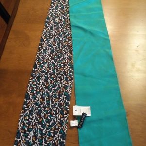 Talbots 100% Silk Reversible Narrow Scarf